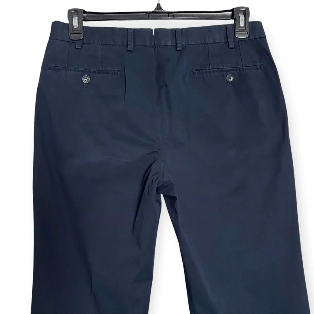 Hiltl Chino Trousers MENS 33x32 EU 50 Navy Cotton Blend Straight Leg Tailored